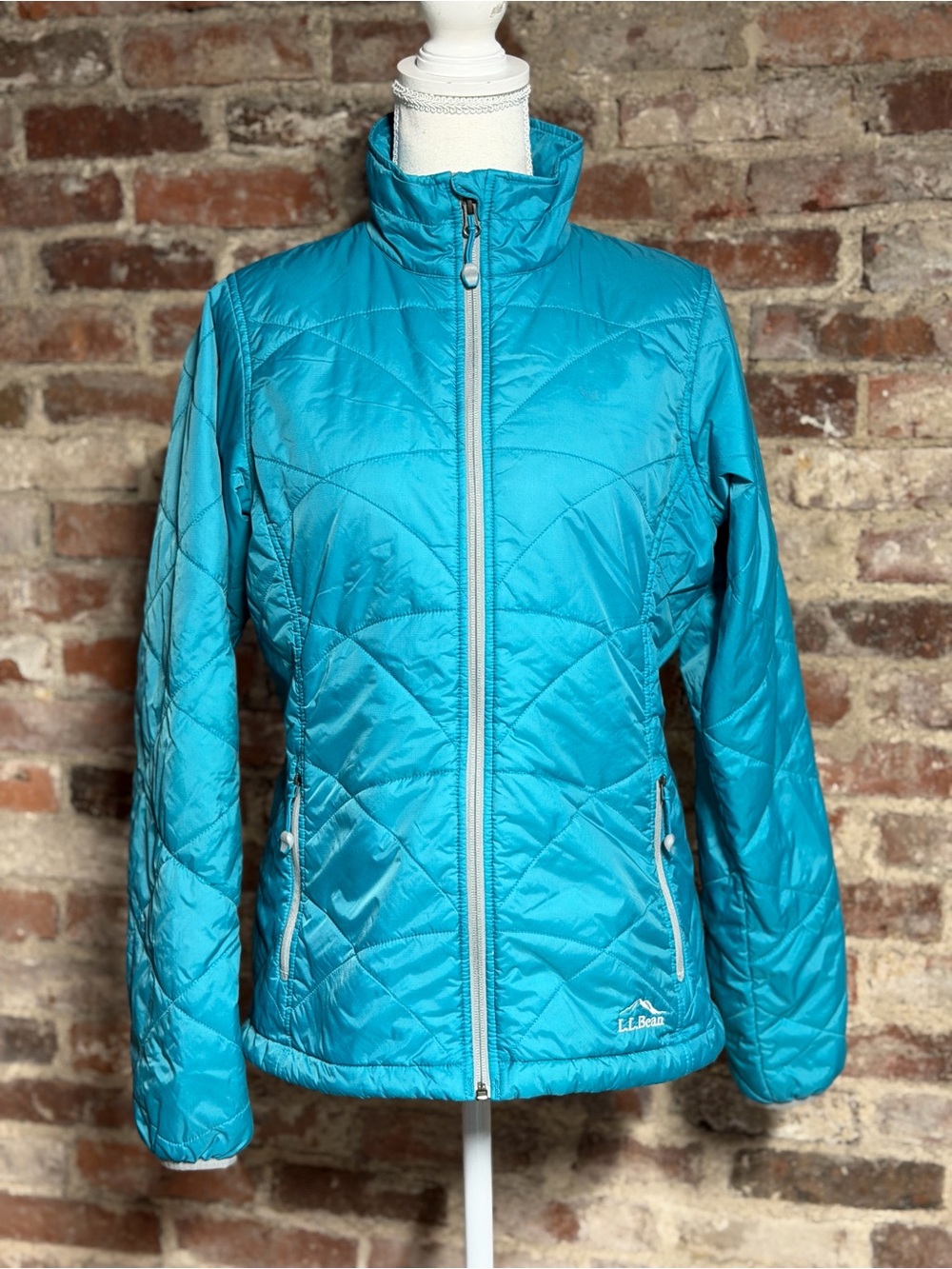 L.L. Bean Women’s Quilted Crescent Outerwear Jacket Teal Blue Size S Regular